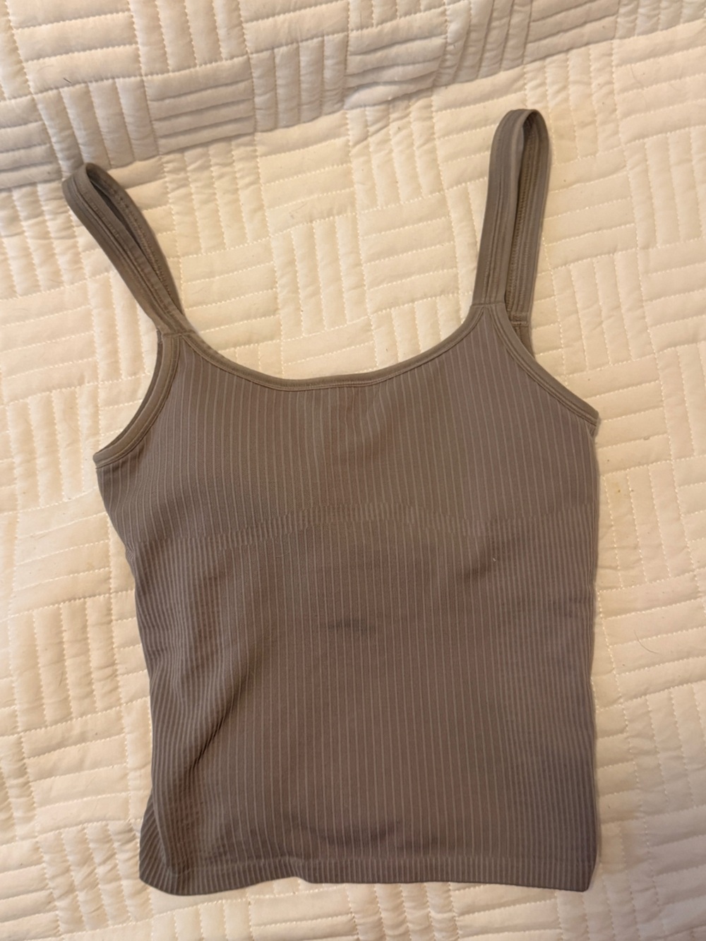 lululemon athletica Ribbed Tank in Taupe Gray